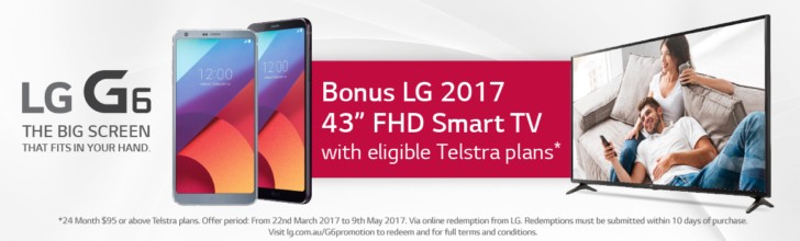 LG จัดหนักอัดโปรโมชั่นซื้อโทรศัพท์เรือธง G6 แถมโทรทัศน์ LED Full HD 43 นิ้ว