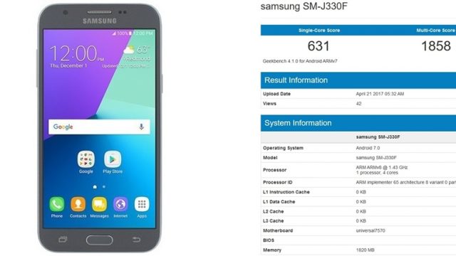 หลุดสเปค Samsung Galaxy J3 (2017) ใช้ขุมพลัง Exynos 7570