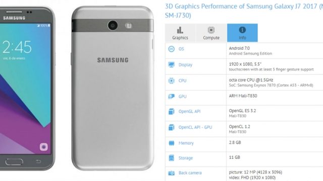 หลุดอีกรอบ GFXBench ผุดสเปค Samsung Galaxy J7 (2017) พร้อมรหัสใหม่