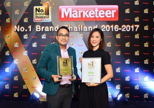 เอเซอร์คว้ารางวัล “Marketeer No.1 Brand Thailand 2016-2017” แบรนด์โน้ตบุ๊คยอดนิยมอันดับหนึ่ง