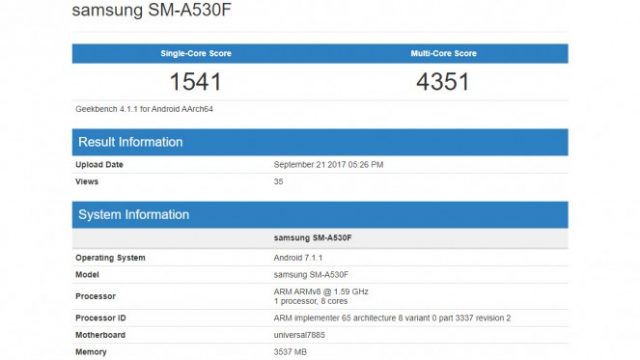 พบข้อมูลรุ่นอัพเกรด Samsung Galaxy A5 (2018) ใช้ชิป Exynos 7885