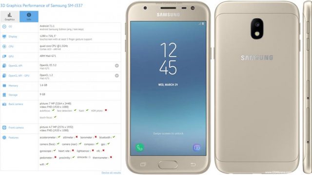 GFXBench ผุดข้อมูล SM-J337 คาดเป็น Samsung Galaxy J3 (2018)