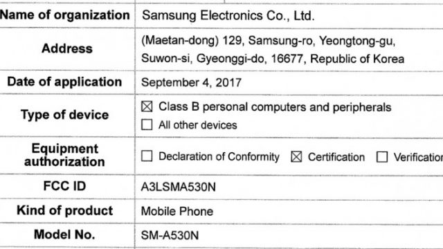 Samsung Galaxy A5 (2018) ผ่านรับรอง FCC มีลุ้นเปิดตัวช่วงปีใหม่