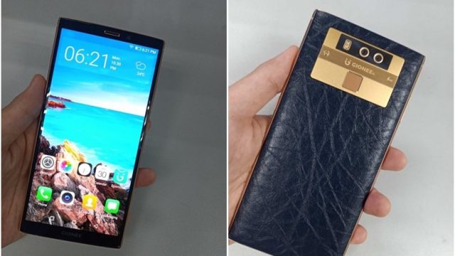 หลุดภาพเครื่อง Gionee M7 Plus โชว์ดีไซน์ผิวสัมผัสหนัง เพิ่มความแพงด้วยกรอบทอง