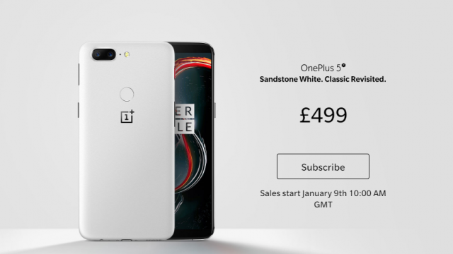 OnePlus 5T เปิดตัวสีใหม่ ขาว (Sandstone White) เริ่มขาย 9 ม.ค.