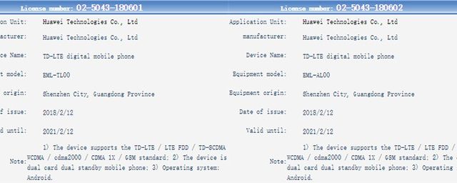 TENAA ขึ้นรับรองเรือธง Huawei P20 / P20 Plus พร้อมลุยตลาดจีน