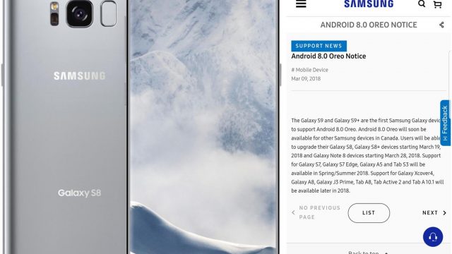 ยืนยัน ผู้ใช้ Samsung Galaxy S8 / S8+ และ Note 8 ในแคนาดา จะได้อัพเดต Oreo เร็วๆนี้