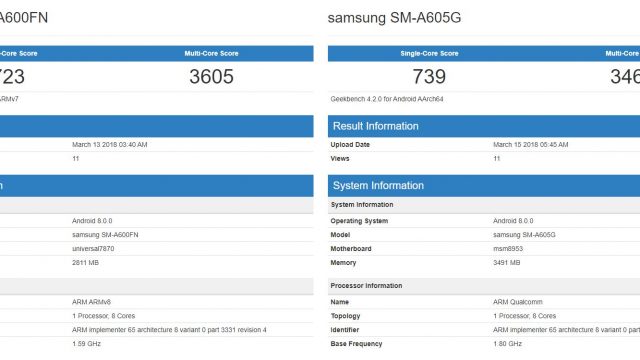 Geekbench ผุดสเปค Samsung Galaxy A6 / A6+ สมาร์ทโฟนระดับกลางตัวใหม่