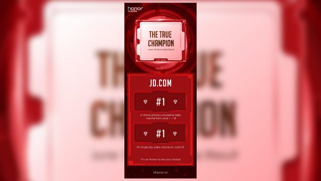 Honor คว้าแชมป์สมาร์ทโฟนขายดีประจำเทศกาลช็อปปิ้งบน JD.com ของจีน