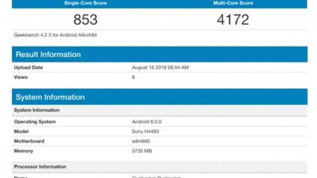 Geekbench เผยสเปค Sony Xperia XA3 ยัดชิปเซต Snapdragon 660
