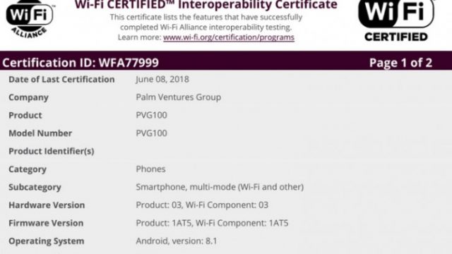 Palm PVG100 โผล่รับรอง FCC ระบุใช้ Android 8.1 Oreo