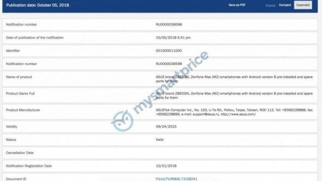Asus Zenfone Max (M2) และ Zenfone Max Pro (M2)ผ่านรับรอง EEC คาดเปิดตัวเร็วๆนี้