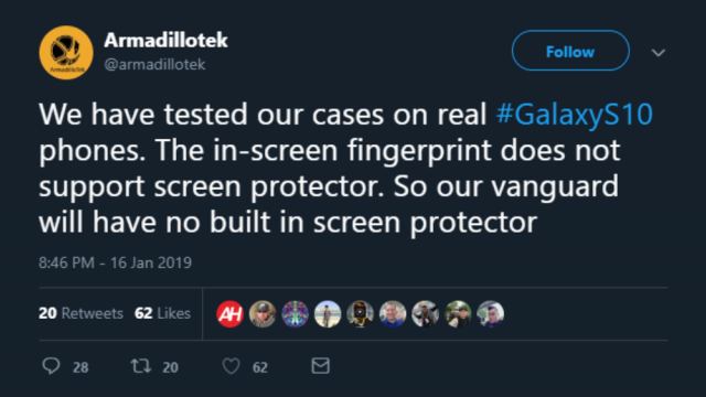 เผยสแกนนิ้วบนจอของ Samsung Galaxy S10 จะใช้ไม่ได้ ถ้าเจอฟิลม์กันรอย