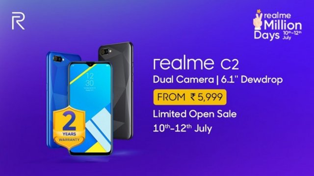 Realme C2 ฉลองยอดขายออนไลน์ในอินเดีย แตะ 1 ล้านเครื่อง