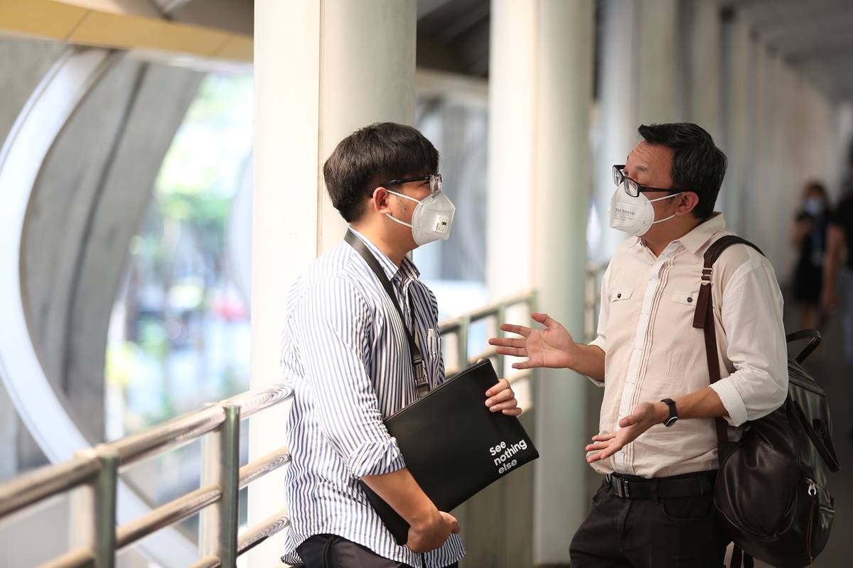 wearing N95 mask