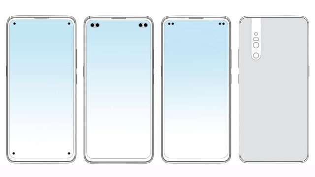 Vivo จดสิทธิบัตรการออกแบบสมาร์ทโฟนที่มีจอแสดงผลเจาะรูกล้อง 4 ตัว