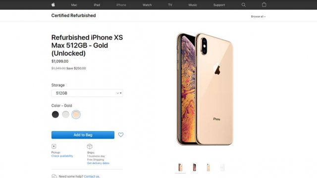 Apple เปิดขาย iPhone XS / XS Max เครื่อง Refurbished สตาร์ทที่ 21,000 บาท