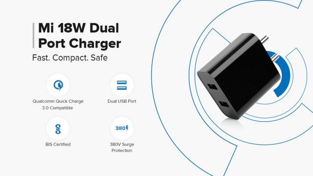 Xiaomi อินเดีย วางจำหน่าย Mi 18W Dual Port Charger หัวชาร์จไวแบบ 2 พอร์ต
