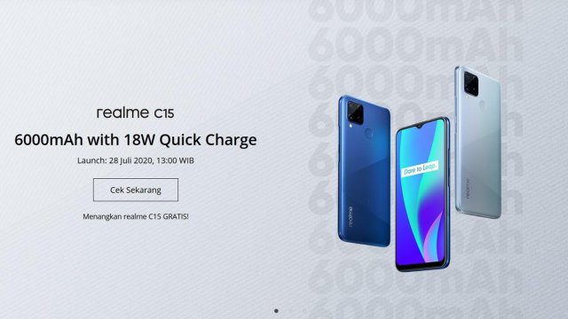 realme C15 โผล่บนหน้าเว็บอินโดฯ มีแบต 6000mAh ชาร์จไว 18W เปิดตัว 28 ก.ค. นี้