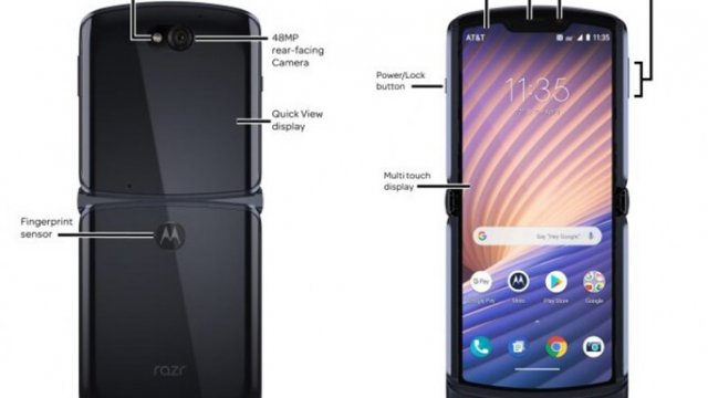 หลุดผังดีไซน์ Moto Razr 2020 รุ่นที่ขายกับ AT&T
