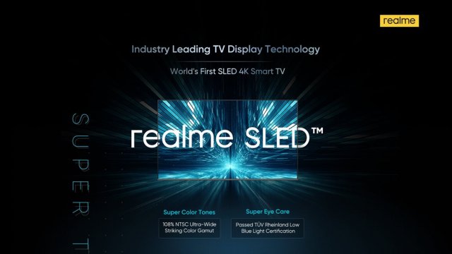 Realme เปิดตัวสมาร์ททีวีเทคโนโลยีจอ SLED รุ่นแรกของโลก