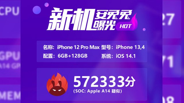 หลุดผลเทส iPhone 12 Pro Max บน AnTuTu ทำคะแนนรวมทะลุ 5.7 แสน เผยยังมีจอ 60Hz