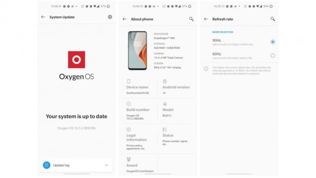 คอนเฟิร์มสเปคจอ OnePlus Nord N100 ทำรีเฟรชเรทได้ 90Hz