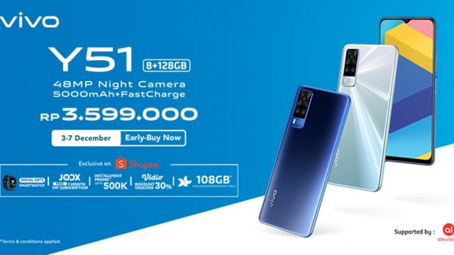 เปิดตัว vivo Y51 (2020) เวอร์ชั่นอินโดปรับดีไซน์ใหม่ จอ-แบตฯ ใหญ่ขึ้น