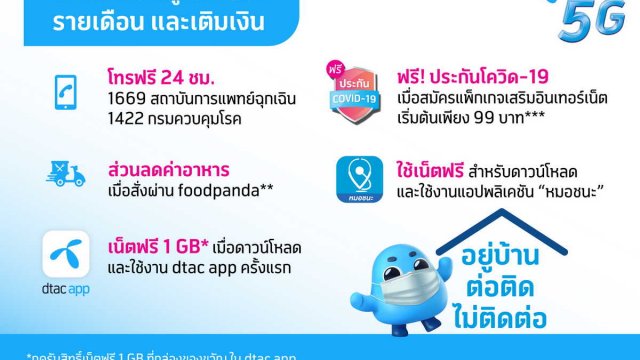 dtac มอบสิทธิพิเศษให้ลูกค้ารับมือโควิด-19 ระลอกใหม่ ทำงานลื่นแม้อยู่บ้าน