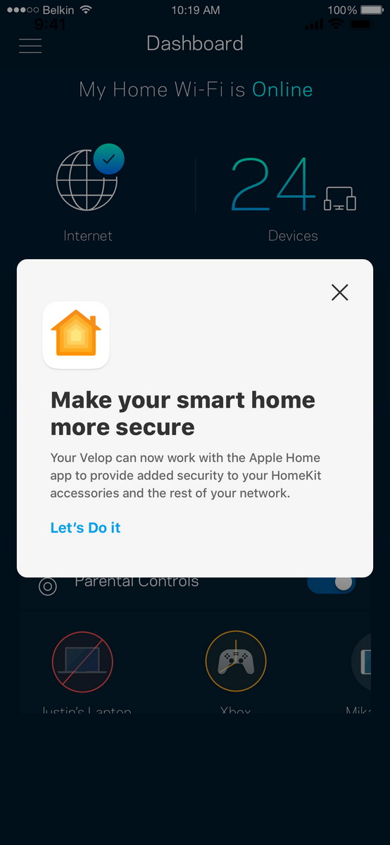 Linksys, Velop Tri-Band Mesh, Apple HomeKit