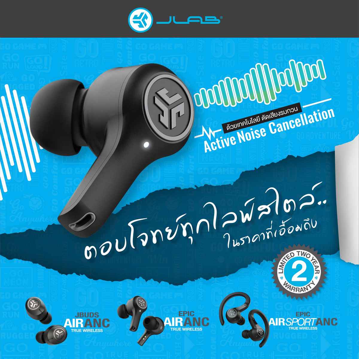 JLab, EPIC AIR ANC, EPIC AIR Sport ANC, JBUDS AIR ANC