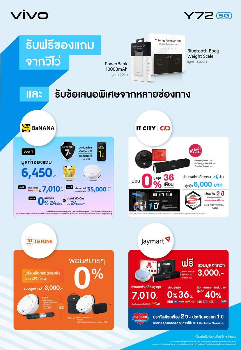 Vivo Y72 5G, AIS, dtac, TrueMove H