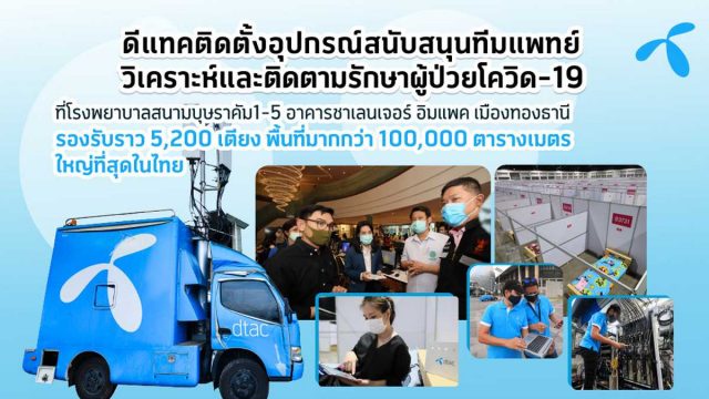 dtac ติดตั้งอุปกรณ์สนับสนุนทีมแพทย์ ช่วยวิเคราะห์และติดตามรักษาผู้ป่วยโควิด-19
