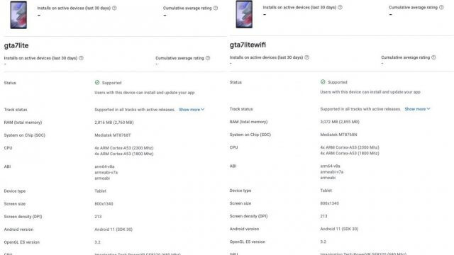 หลุดเบาะแส Samsung Galaxy Tab A7 Lite คาดเปิดตัวทั้ง LTE และ Wi-Fi