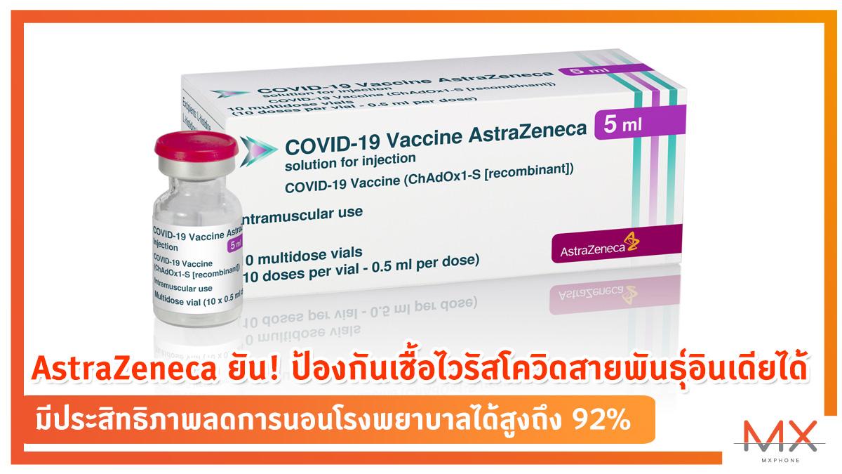 AstraZeneca ป้องกันโควิดสายพันธุ์อินเดียได้