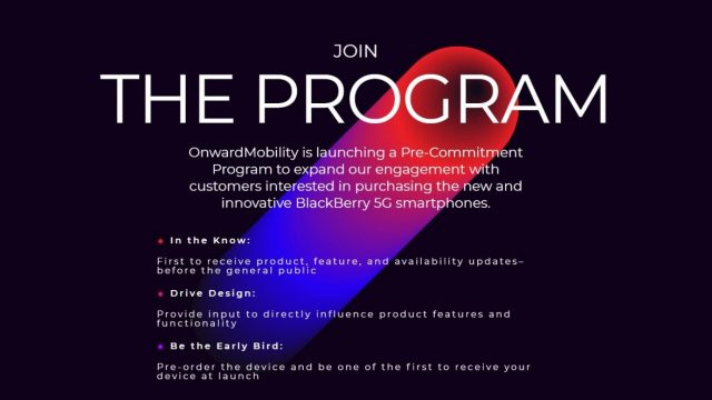 Onward Mobility เปิดหน้าเพจเตรียมพาสมาร์ทโฟน BlackBerry คัมแบ็กวงการ