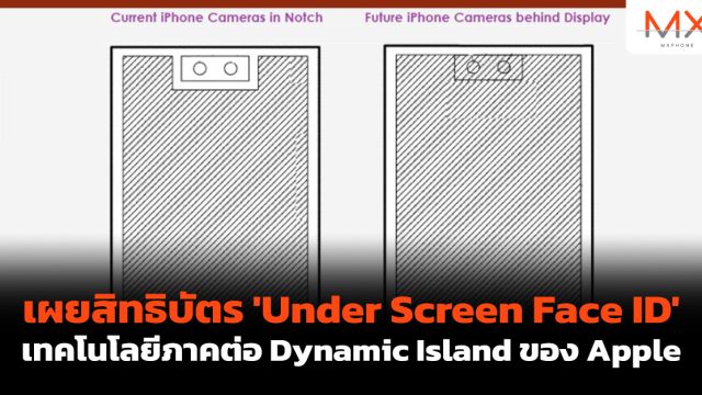 เผยสิทธิบัตร ‘Under Screen Face ID’ เทคโนโลยีภาคต่อ Dynamic Island ของ Apple