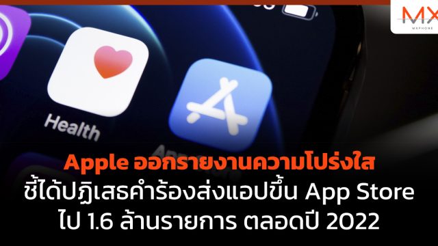 Apple ออกรายงานความโปร่งใส ชี้ได้ปฏิเสธคำร้องส่งแอปขึ้น App Store ไป 1.6 ล้านรายการ ตลอดปี 2022