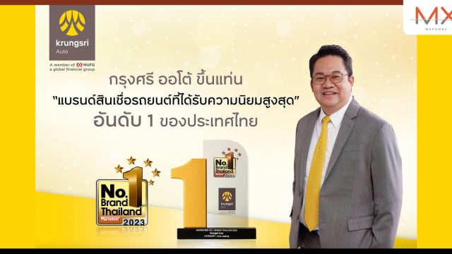 กรุงศรี ออโต้” คว้ารางวัลแบรนด์ยอดนิยมอันดับ 1 ของประเทศไทย ตอกย้ำผู้นำสินเชื่อยานยนต์ที่ได้รับความนิยมสูงสุด ปี 2023