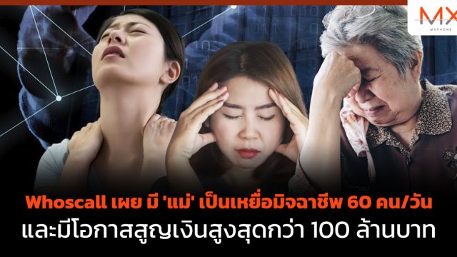 Whoscall เผย มี ‘แม่’ เป็นเหยื่อมิจฉาชีพ 60 คน/วัน และมีโอกาสสูญเงินสูงสุดกว่า 100 ล้านบาท