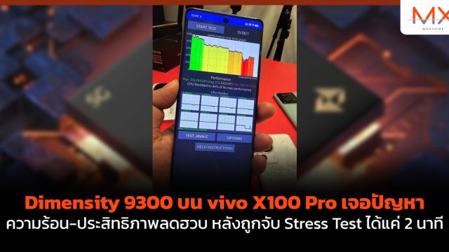 Dimensity 9300 บน vivo X100 Pro เจอปัญหา ความร้อน-ประสิทธิภาพลดฮวบ หลังถูกจับ Stress Test ได้แค่ 2 นาที