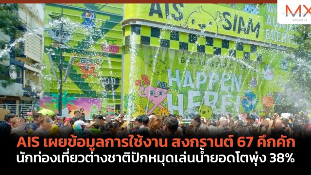 AIS เผยข้อมูลการใช้งาน สงกรานต์ 67 คึกคัก นักท่องเที่ยวต่างชาติปักหมุดเล่นน้ำยอดโตพุ่ง 38%