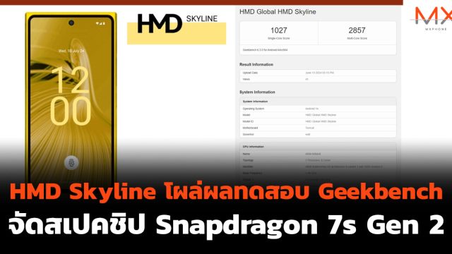 HMD Skyline โผล่ผลทดสอบ Geekbench จัดสเปคชิป Snapdragon 7s Gen 2