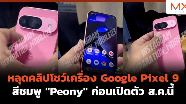 หลุดคลิปโชว์เครื่อง Google Pixel 9 สีชมพู “Peony” ก่อนเปิดตัว ส.ค.นี้
