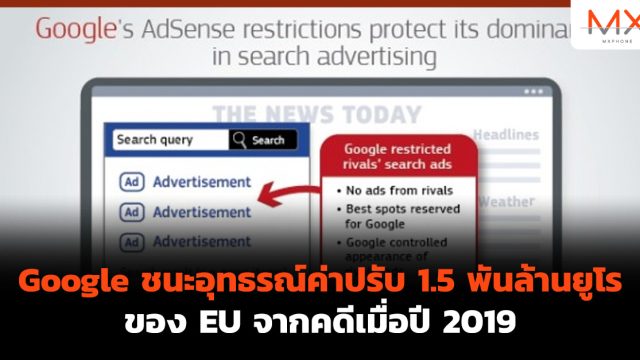 Google ชนะอุทธรณ์ค่าปรับ 1.5 พันล้านยูโรของ EU จากคดีเมื่อปี 2019