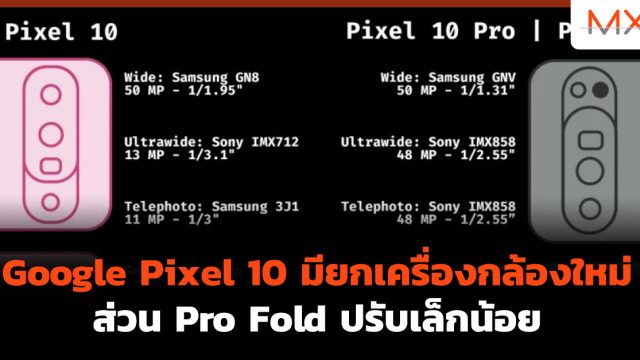 Google Pixel 10 มียกเครื่องกล้องใหม่ ส่วน Pro Fold ปรับเล็กน้อย