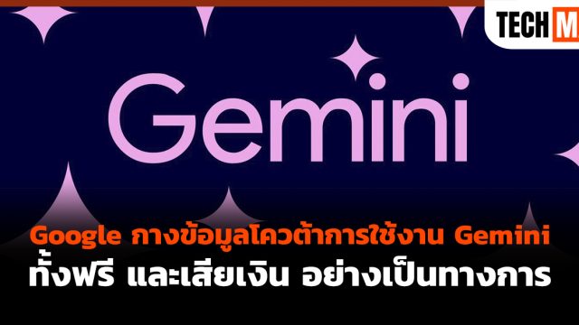 Google กางข้อมูลโควต้าการใช้งาน Gemini ทั้งฟรี และเสียเงิน อย่างเป็นทางการ