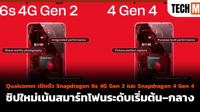 Qualcomm เปิดตัว Snapdragon 6s 4G Gen 2 และ Snapdragon 4 Gen 4 ชิปใหม่เน้นสมาร์ทโฟนระดับเริ่มต้น–กลาง
